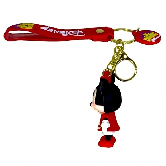 Disney Keychain Minnie Mouse Cartoon Silicone Pendant Keyring 3D Key Ring NEW - Picture 9 of 16